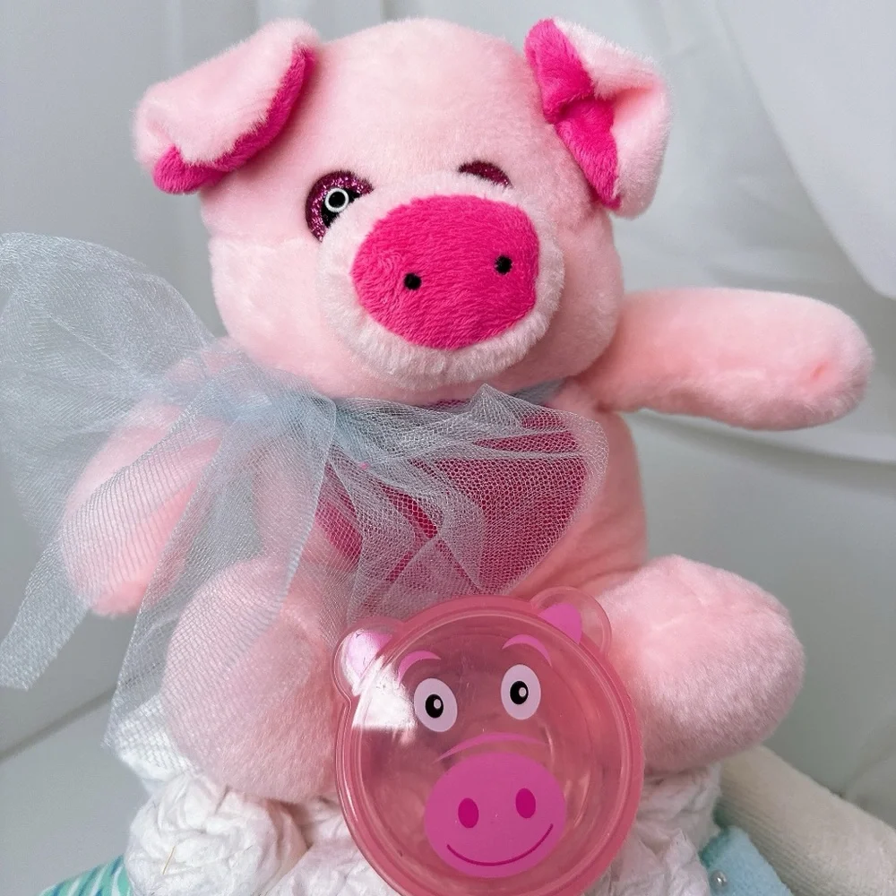 Pink Piglet Diaper Cake